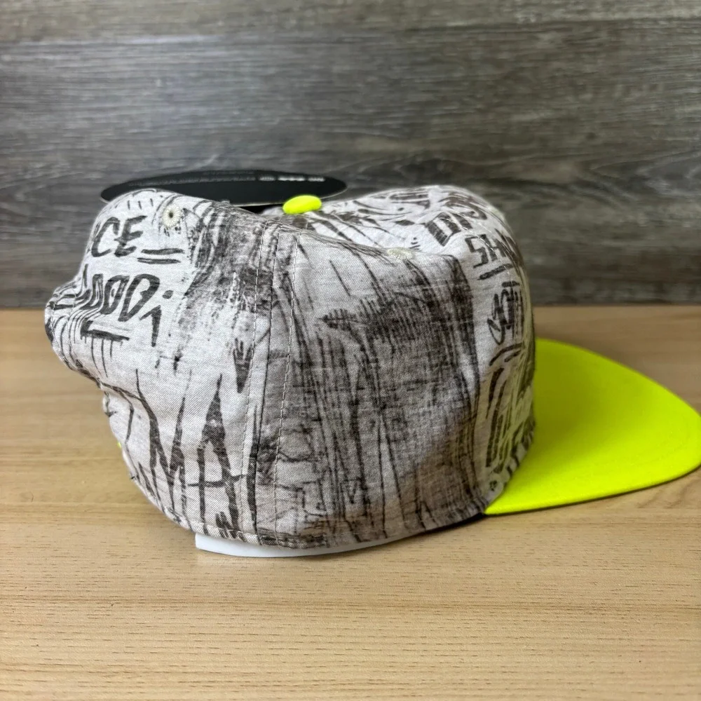 Batman Hat Cap Snap Back Youth Gray Print Neon‎ Adjustable Boys NWT*